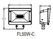 50W-LED-Flood-Light-product-size-image1