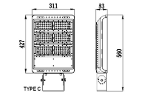 LED FLOOD LIGHT 240W-TypeC