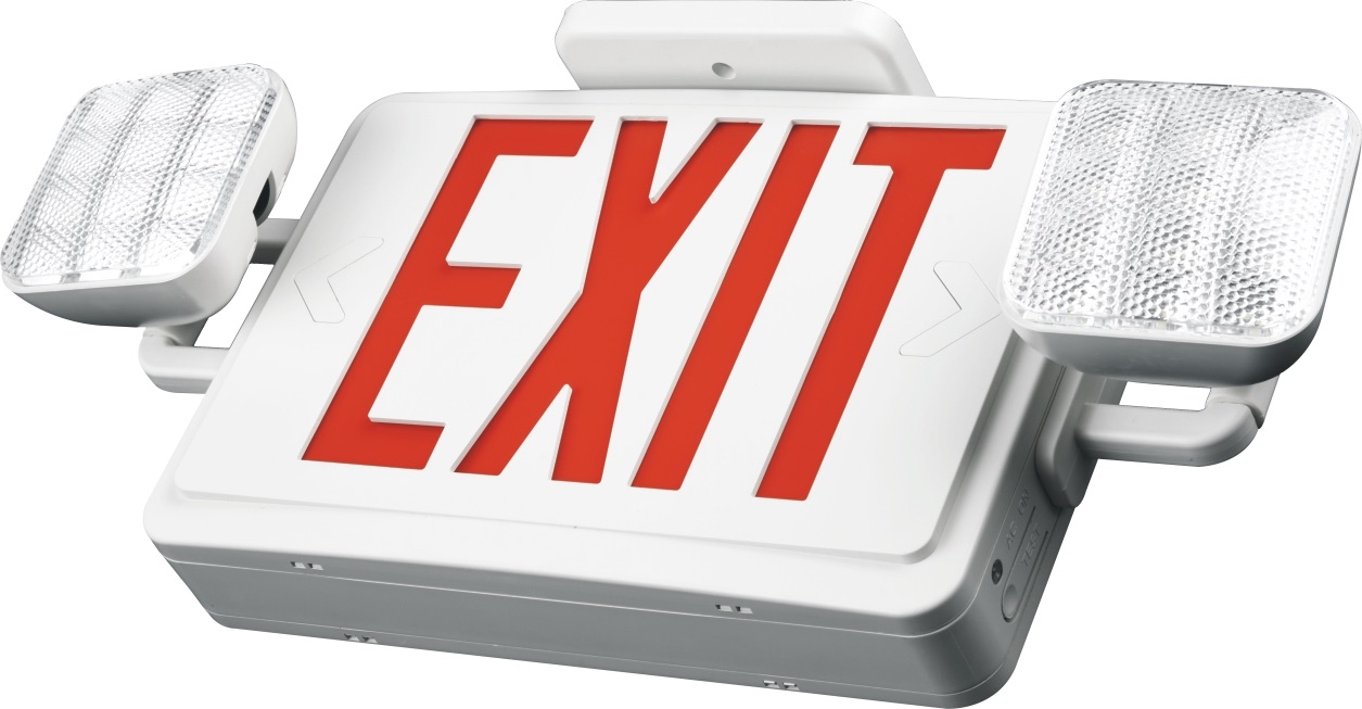 LED Exit Sign + Emergency Light Combo